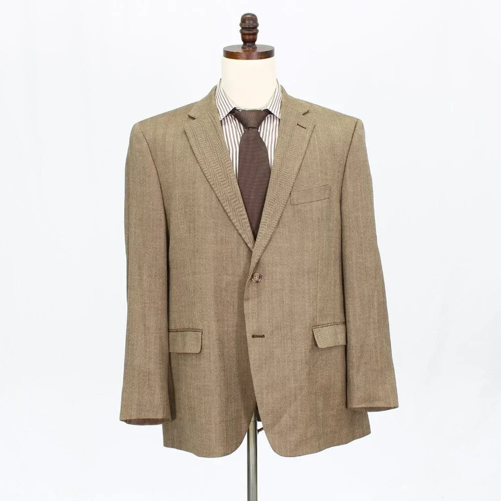 Ralph Lauren 48R Black HB 2-Button Sport Coat Blazer Jacket G923